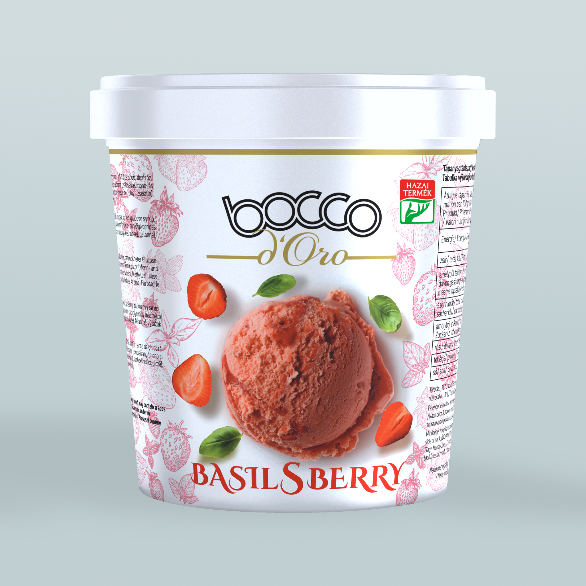 475ml Bazsalikomos eper sorbet